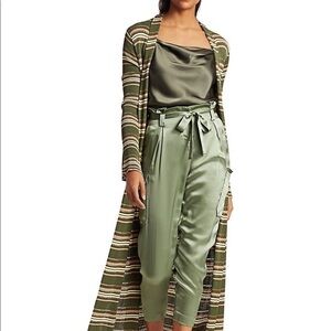 L'AGENCE Olive Striped Long Cardigan